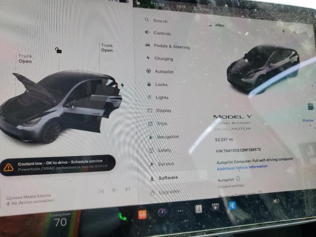 Photo 9 from auction – 2022 TESLA MODEL Y with VIN 7SAYGDEE2NF386572