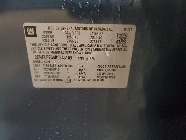 Photo 14 from auction – 2011 CHEVROLET EQUINOX LT with VIN 2CNFLFE54B6345109