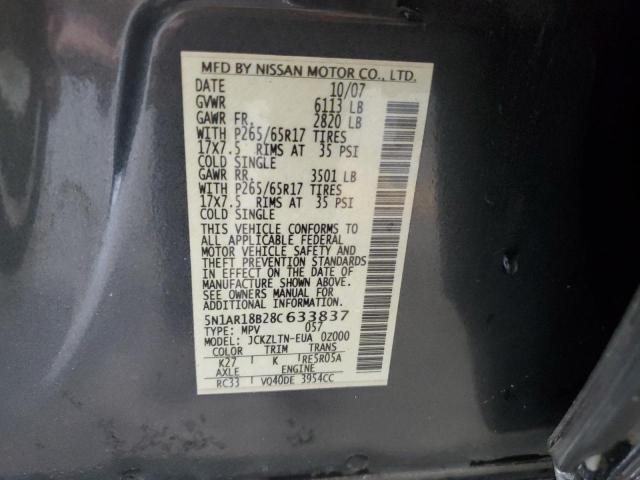 Photo 14 from auction – 2008 NISSAN PATHFINDER with VIN 5N1AR18B28C633837