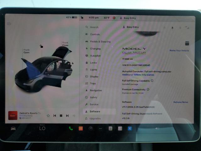 Photo 9 from auction – 2021 TESLA MODEL Y with VIN 5YJYGDEF7MF261040