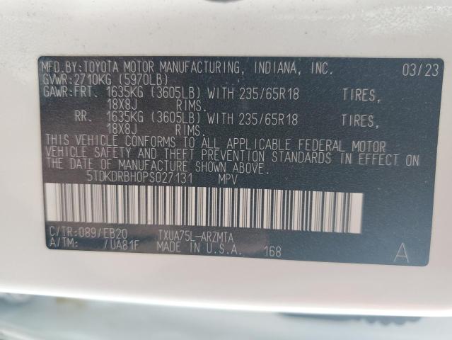Photo 14 from auction – 2023 TOYOTA HIGHLANDER with VIN 5TDKDRBH0PS027131