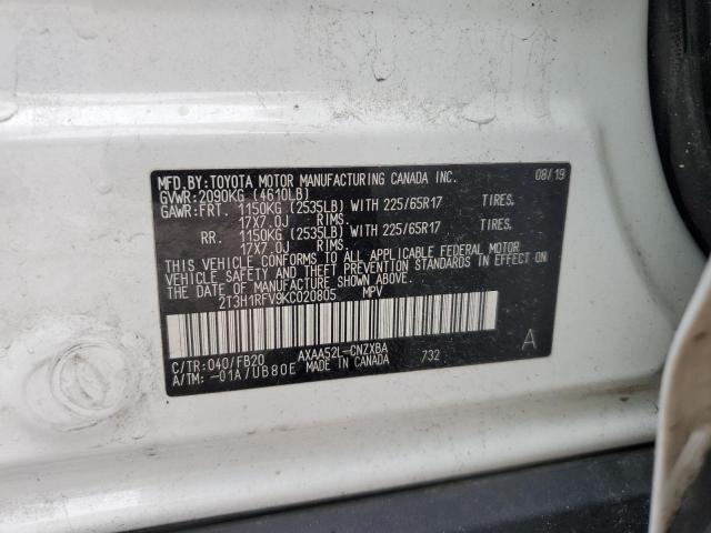 Photo 14 from auction – 2019 TOYOTA RAV4 LE with VIN 2T3H1RFV9KC020805
