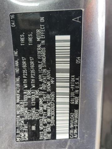 Photo 14 from auction – 2016 TOYOTA SIENNA XLE with VIN 5TDYK3DC0GS734065