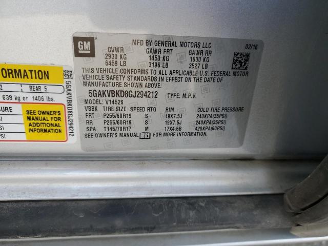 Photo 14 from auction – 2016 BUICK ENCLAVE with VIN 5GAKVBKD8GJ294212