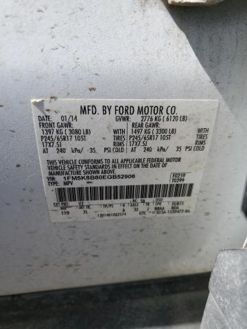 Photo 14 from auction – 2014 FORD EXPLORER with VIN 1FM5K8B80EGB52906