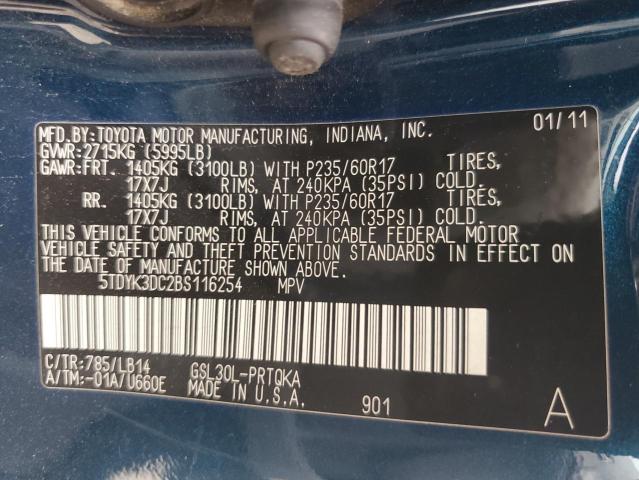 Photo 14 from auction – 2011 TOYOTA SIENNA XLE with VIN 5TDYK3DC2BS116254