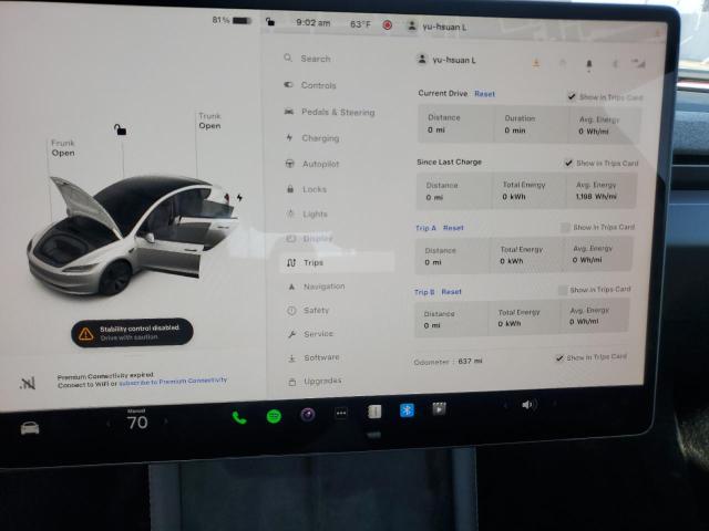 Photo 9 from auction – 2024 TESLA MODEL 3 with VIN 5YJ3E1EA1RF733761