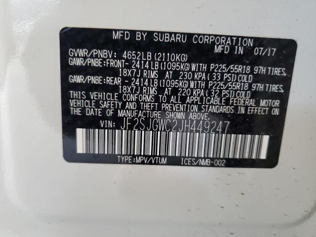 Photo 14 from auction – 2018 SUBARU FORESTER 2 with VIN JF2SJGWC2JH449247