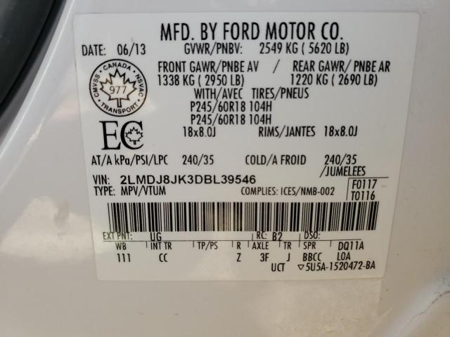 Photo 14 from auction – 2013 LINCOLN MKX with VIN 2LMDJ8JK3DBL39546