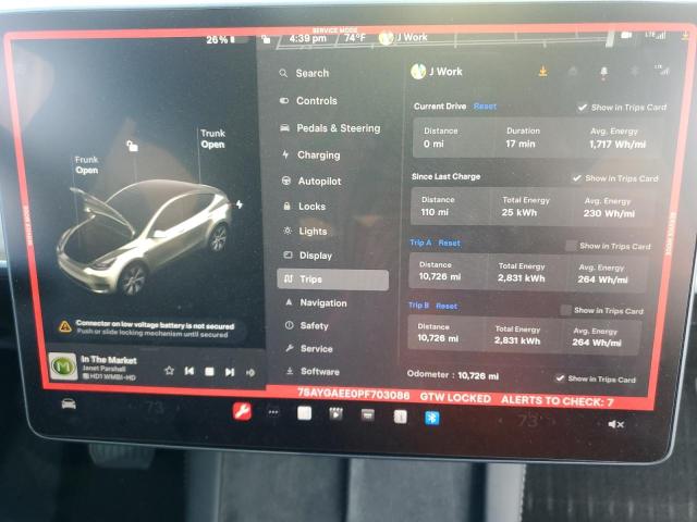 Photo 9 from auction – 2023 TESLA MODEL Y with VIN 7SAYGAEE0PF703086