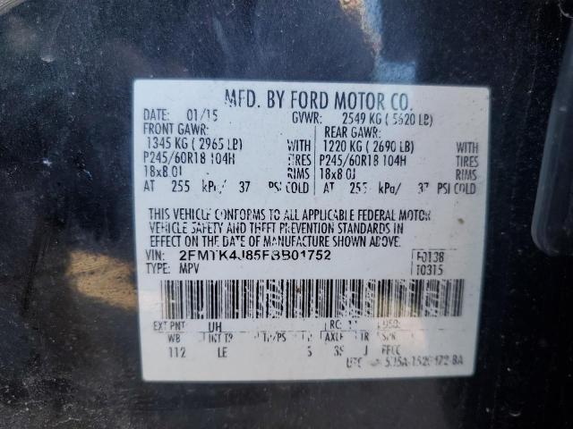 Photo 14 from auction – 2015 FORD EDGE SEL with VIN 2FMTK4J85FBB01752
