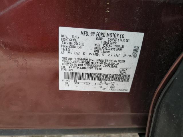 Photo 14 from auction – 2015 FORD EDGE SEL with VIN 2FMTK4J84FBC15855