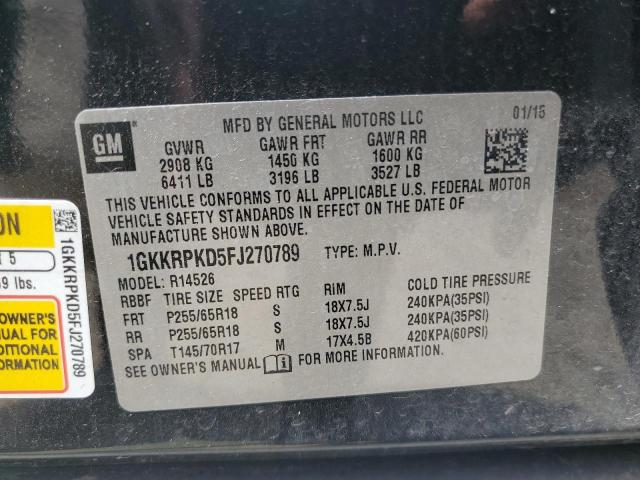 Photo 14 from auction – 2015 GMC ACADIA SLE with VIN 1GKKRPKD5FJ270789