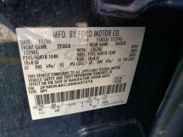 Photo 14 from auction – 2011 FORD EDGE LIMIT with VIN 2FMDK4KC2BBA57274