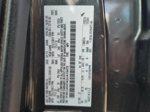 Photo 14 from auction – 2016 FORD ESCAPE SE with VIN 1FMCU0G74GUA19475