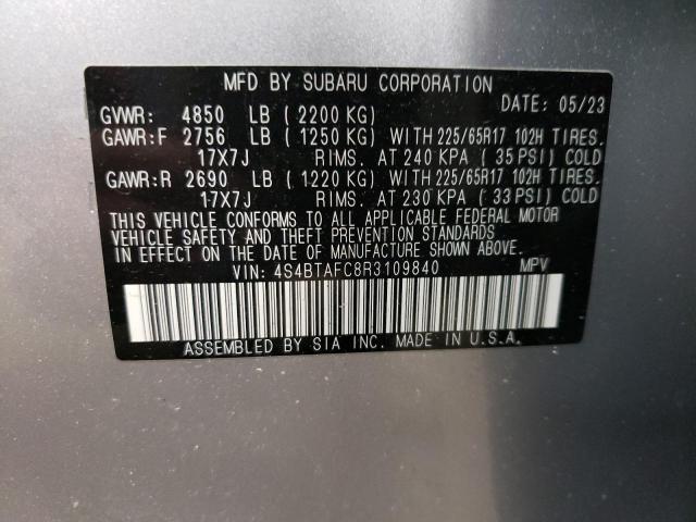 Photo 14 from auction – 2024 SUBARU OUTBACK PR with VIN 4S4BTAFC8R3109840