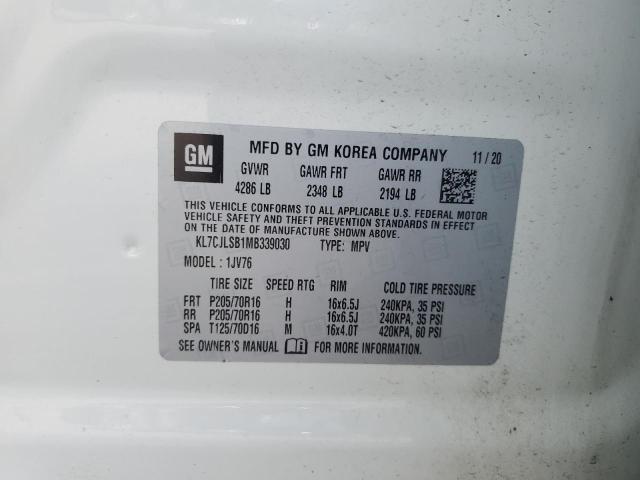 Photo 14 from auction – 2021 CHEVROLET TRAX 1LT with VIN KL7CJLSB1MB339030