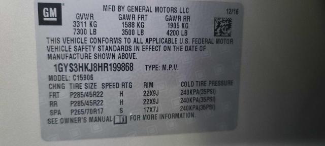Photo 10 from auction – 2017 CADILLAC ESCALADE E with VIN 1GYS3HKJ8HR199868