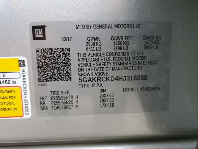Photo 14 from auction – 2017 BUICK ENCLAVE with VIN 5GAKRCKD4HJ318288
