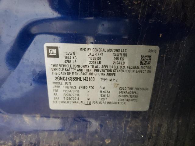 Photo 14 from auction – 2017 CHEVROLET TRAX LS with VIN 3GNCJKSB9HL142180