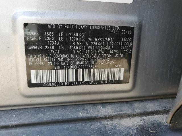 Photo 14 from auction – 2010 SUBARU OUTBACK 2. with VIN 4S4BRCKC0A3368763