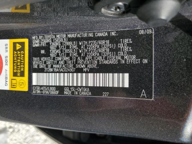 Photo 14 from auction – 2010 LEXUS RX 350 with VIN 2T2BK1BA1AC024907