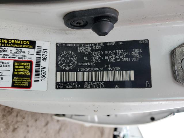 Photo 14 from auction – 2008 TOYOTA SIENNA CE with VIN 5TDBK29C68S016997