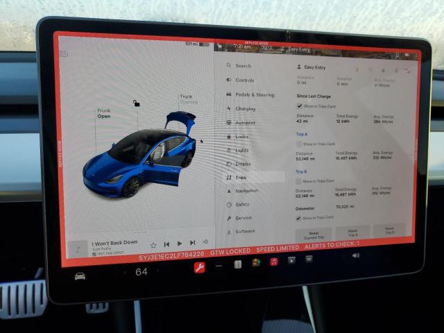 Photo 9 from auction – 2020 TESLA MODEL 3 with VIN 5YJ3E1EC2LF784226