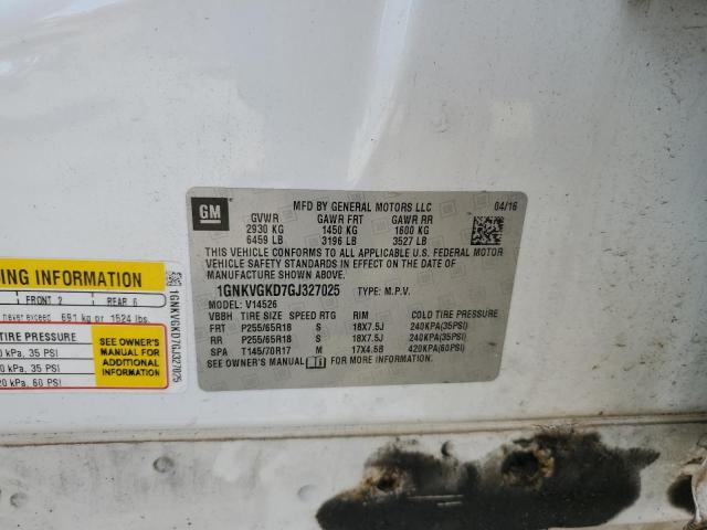 Photo 14 from auction – 2016 CHEVROLET TRAVERSE L with VIN 1GNKVGKD7GJ327025