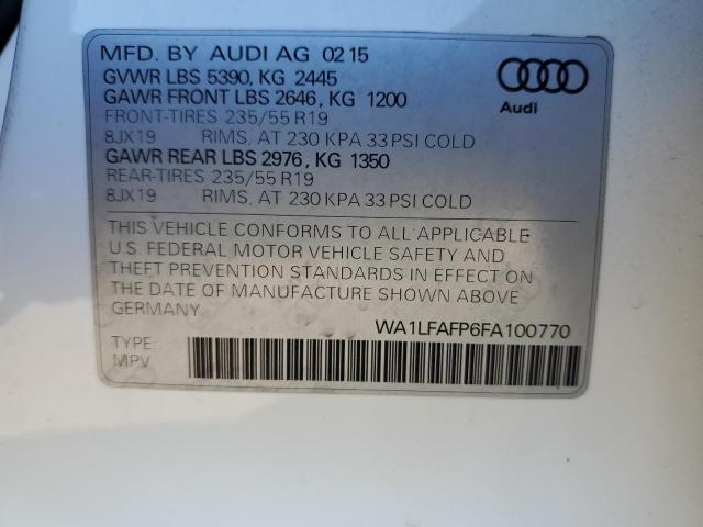 Photo 14 from auction – 2015 AUDI Q5 PREMIUM with VIN WA1LFAFP6FA100770
