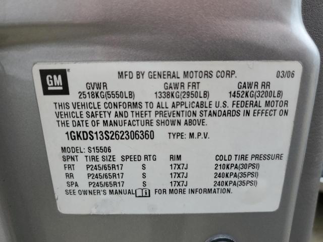 Photo 14 from auction – 2006 GMC ENVOY with VIN 1GKDS13S262306360