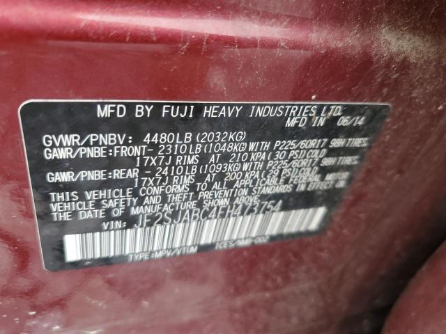 Photo 14 from auction – 2015 SUBARU FORESTER 2 with VIN JF2SJABC4FH473754