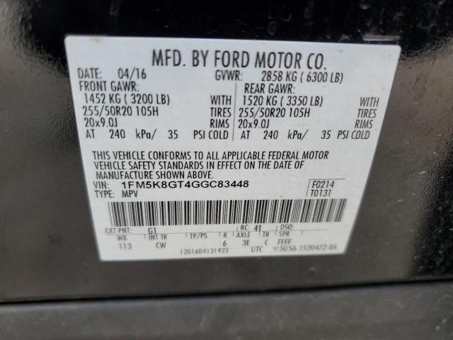 Photo 14 from auction – 2016 FORD EXPLORER S with VIN 1FM5K8GT4GGC83448