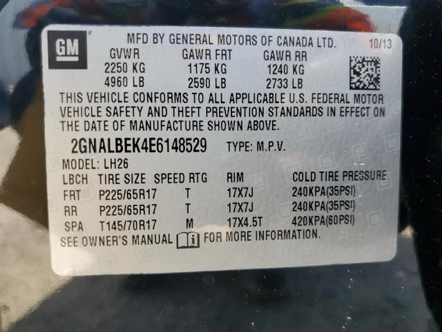 Photo 14 from auction – 2014 CHEVROLET EQUINOX LT with VIN 2GNALBEK4E6148529