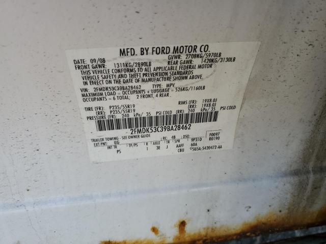 Photo 14 from auction – 2009 FORD FLEX with VIN 2FMDK53C39BA28462