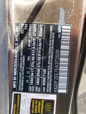 Photo 14 from auction – 2014 MERCEDES-BENZ GL 350 BLU with VIN 4JGDF2EE7EA372500