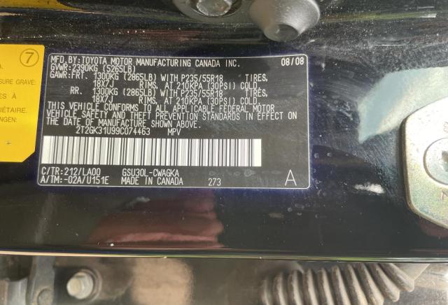 Zdjęcie 10 z aukcji – 2009 LEXUS RX 350 z VIN 2T2GK31U99C074463