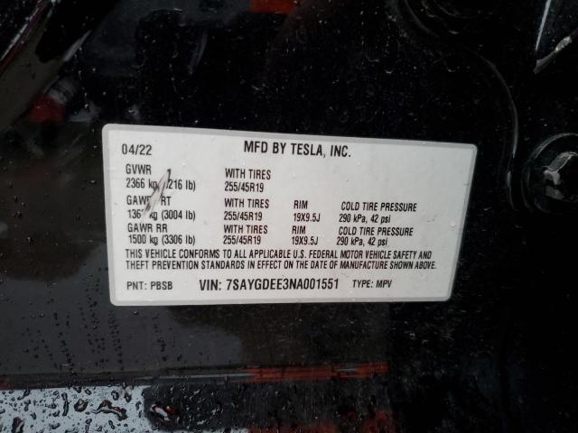 Photo 14 from auction – 2022 TESLA MODEL Y with VIN 7SAYGDEE3NA001551