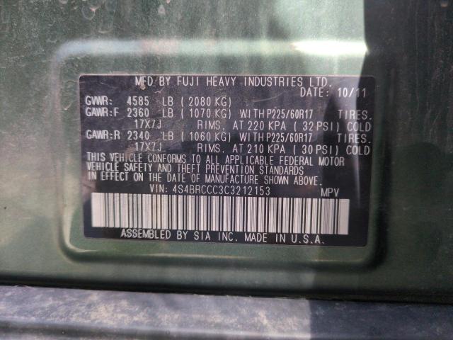 Photo 14 from auction – 2012 SUBARU OUTBACK 2. with VIN 4S4BRCCC3C3212153