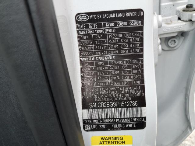 Photo 14 from auction – 2015 LAND ROVER DISCOVERY with VIN SALCR2BG9FH512786