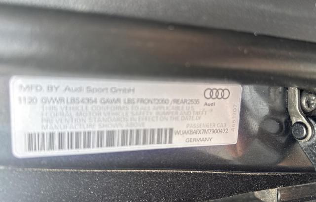 Photo 10 from auction – 2021 AUDI R8 with VIN WUAKBAFX7M7900472