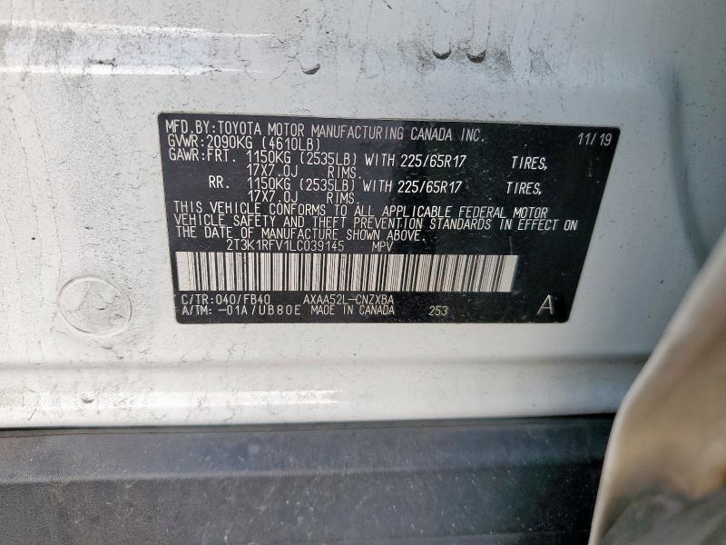 Photo 14 from auction – 2020 TOYOTA RAV4 LE with VIN 2T3K1RFV1LC039145