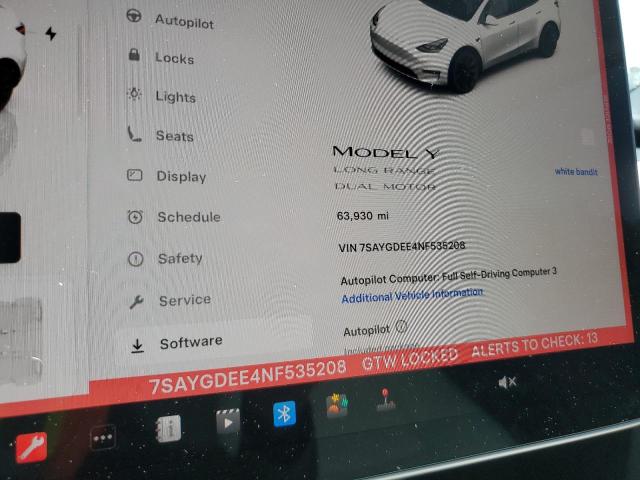 Photo 9 from auction – 2022 TESLA MODEL Y with VIN 7SAYGDEE4NF535208