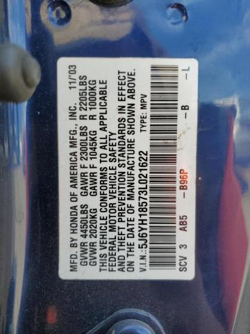Photo 14 from auction – 2003 HONDA ELEMENT with VIN 5J6YH18573L021622