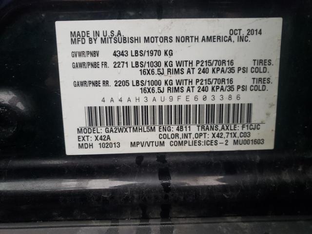 Photo 14 from auction – 2015 MITSUBISHI RVR SE with VIN 4A4AH3AU9FE603386