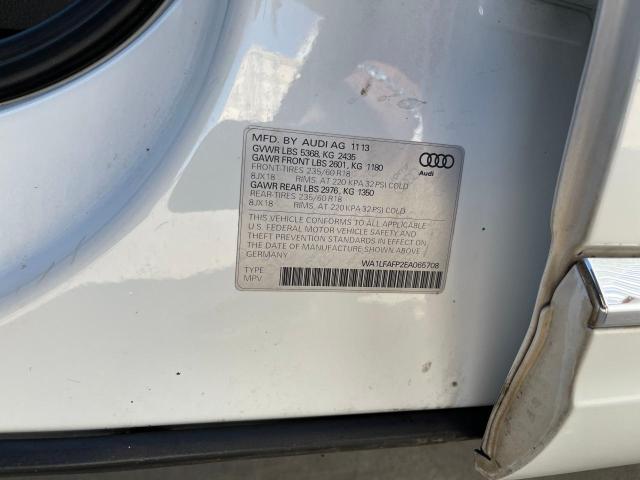 Photo 10 from auction – 2014 AUDI Q5 PREMIUM with VIN WA1LFAFP2EA065708