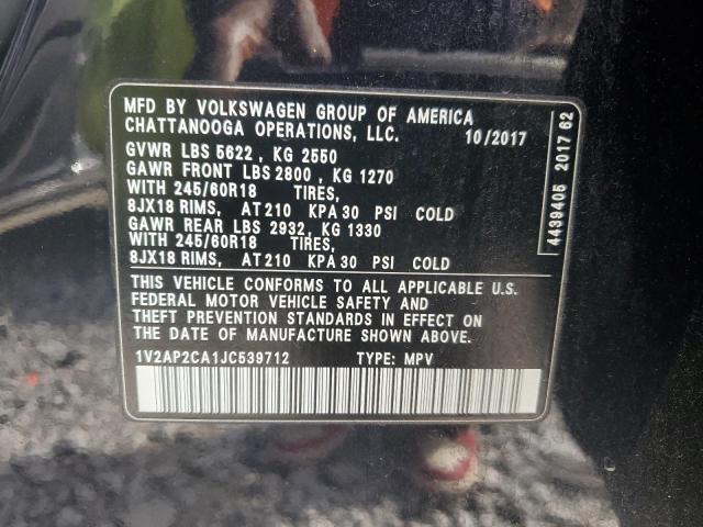 Photo 14 from auction – 2018 VOLKSWAGEN ATLAS S with VIN 1V2AP2CA1JC539712