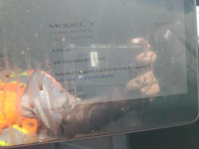 Photo 9 from auction – 2025 TESLA MODEL Y with VIN 7SAYGDEE1SF283655