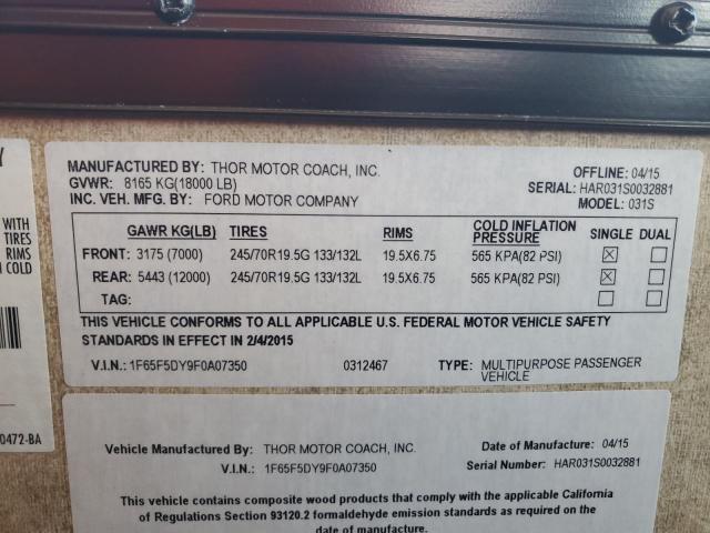 Photo 10 from auction – 2015 FORD F53 with VIN 1F65F5DY9F0A07350