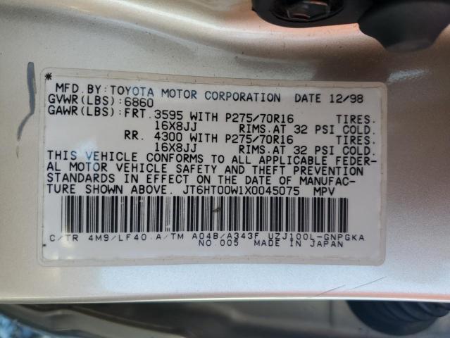 Photo 14 from auction – 1999 LEXUS LX 470 with VIN JT6HT00W1X0045075